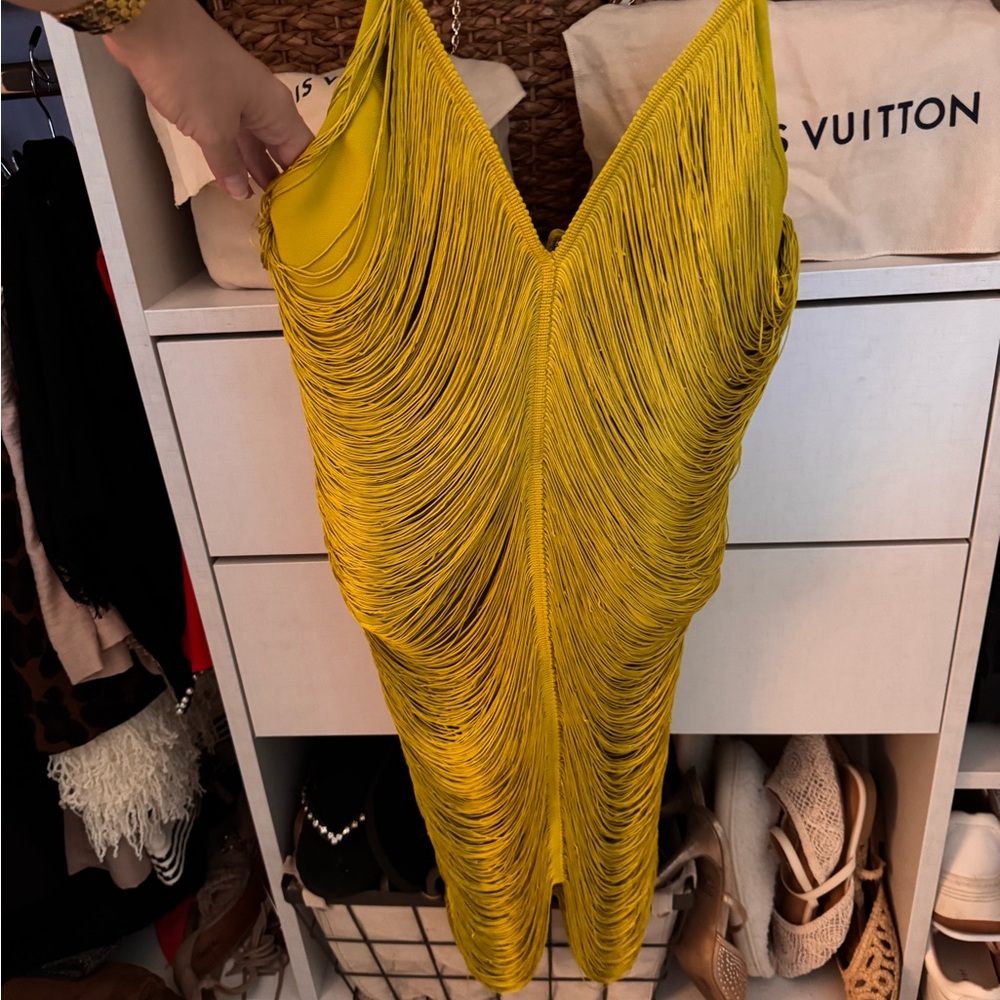 Chartreuse Fringe Dress